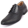 Men Navy Blue Knit Design Formal/Office Lace Up Shoes