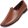 Basics Men Tan Embossed Design Ethnic Slip On Juttis and Mojaris