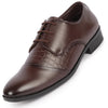 Men Brown Party Formal Office Comfort Embossed Design Lace Up Shoes