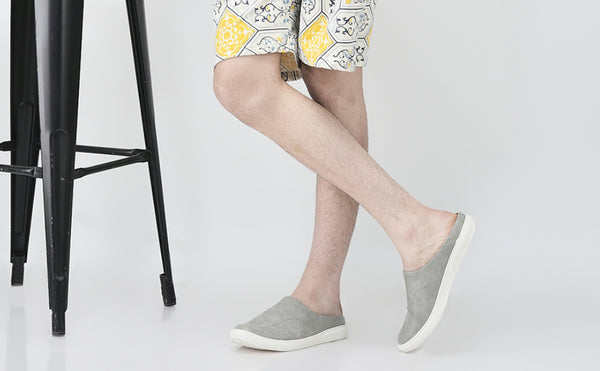 Men Grey Casual Canvas Slip-On Shoes