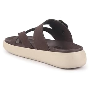 Men Brown Toe Ring Criss Cross Buckle Strap Side Stitched Waterproof Summer Slip On Sandals|Comfort Sole|Lightweight Slippers for Rainy Monsoon Season