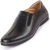 Men Black Casual Cap Toe Hand Stitched Slip On Shoes
