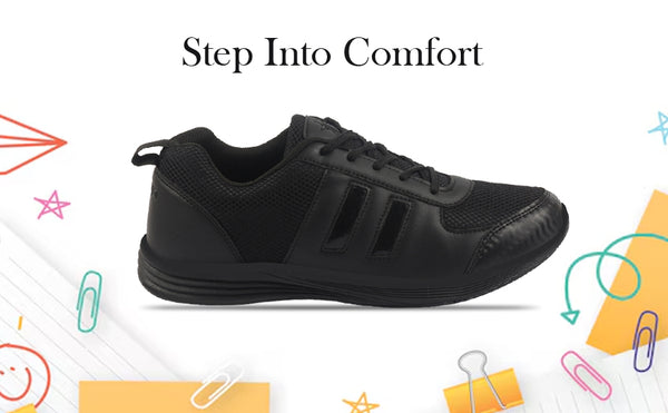 Unisex School Uniform Shoes|Boys & Girls Lace Up School Shoes|Breathable Comfort Insole Kids School Shoes