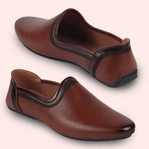 Men Brown Ethnic Slip-On Lightweight Jutis & Mojaris