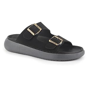Men Brown Open Toe Buckle Strap Stitched Waterproof Sandals|Soft Cushioned Insole|Summer Slip-On Slipper|Perfect For Monsoon Rainy Season
