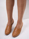 Women Tan Formal Back Open Platform Wedge Heel Slip On Mule Shoes