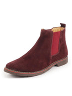 Men Cherry Suede Leather Outdoor Everyday High Ankle Classy Chelsea Boots