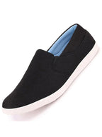 Men Black Casual Canvas Slip-On Shoes