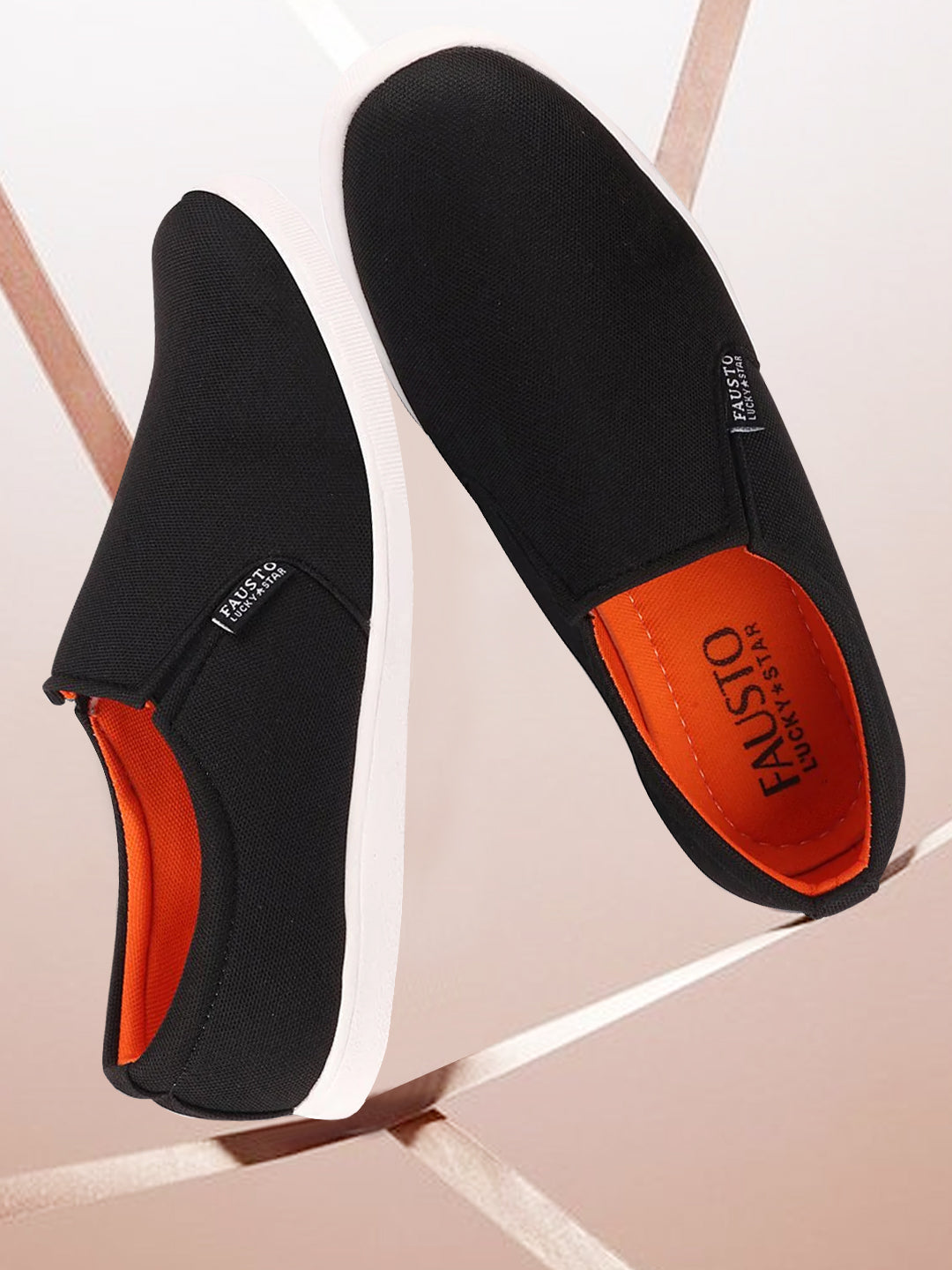 men black casual canvas slip-on loafers