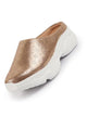 Women Golden Back Open Classic Design Slip On Mules Shoes