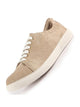 Men Cream Denim Casual Classic Lace Up Sneaker | Low Top Canvas Shoes with Adjustable Elastic | Lightweight with Cushioned Insole