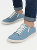 Men Sky Blue Casual Canvas/Fabric Lace-Up Shoes with Elastic Adjustable Support | Lightweight Comfort Insole | Classic Everyday Sneakers with Slip Resistant TPR Sole