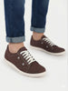 Men Brown Casual Classic Canvas/Fabric Sneaker Shoe | Lightweight Comfort Insole | Everyday 6-Eye Lace Up Shoes with Anti Skid TPR Sole