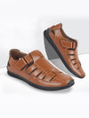 Men Tan Casual Hook & Loop Sandals