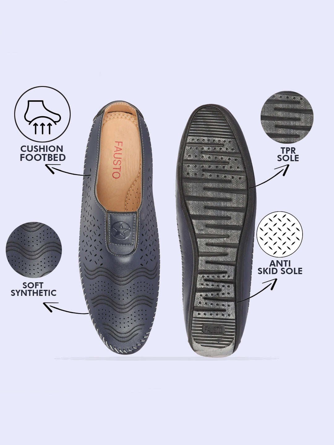Shop Men Blue Ethnic Slip-On Juttis Online.