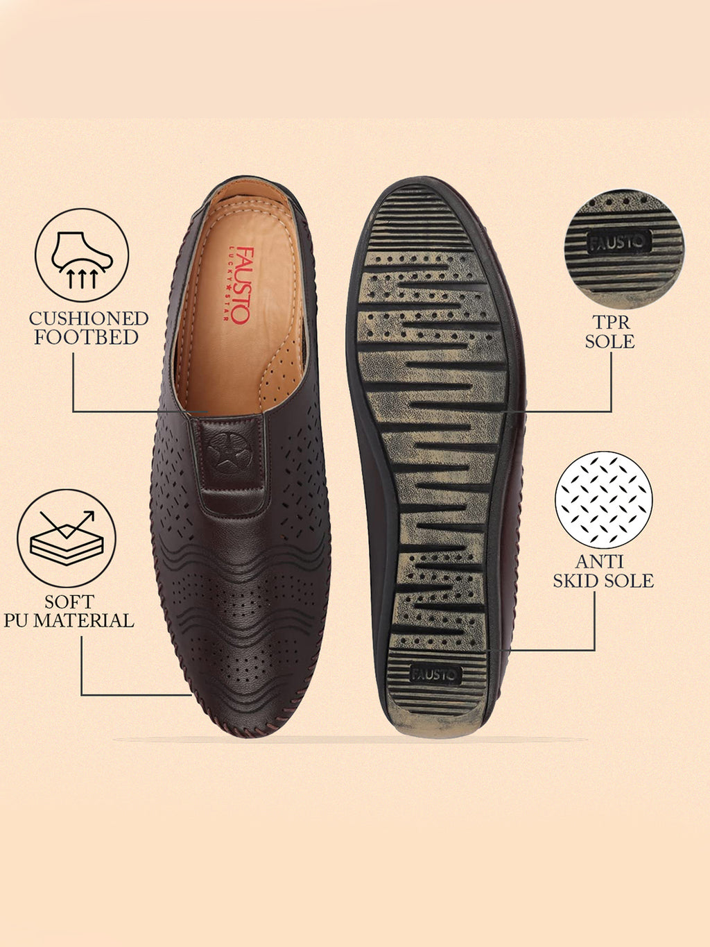 men brown ethnic slip-on juttis