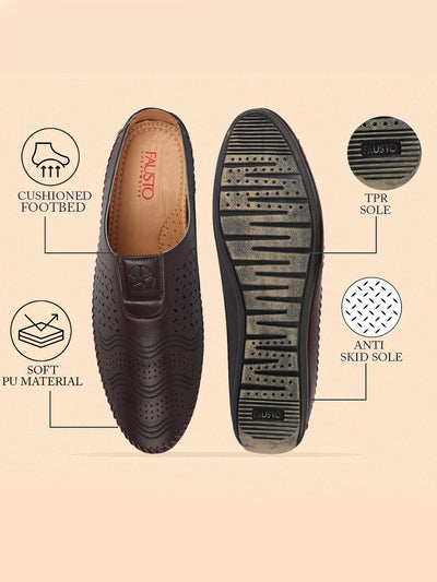 Men Brown Ethnic Slip-On Juttis