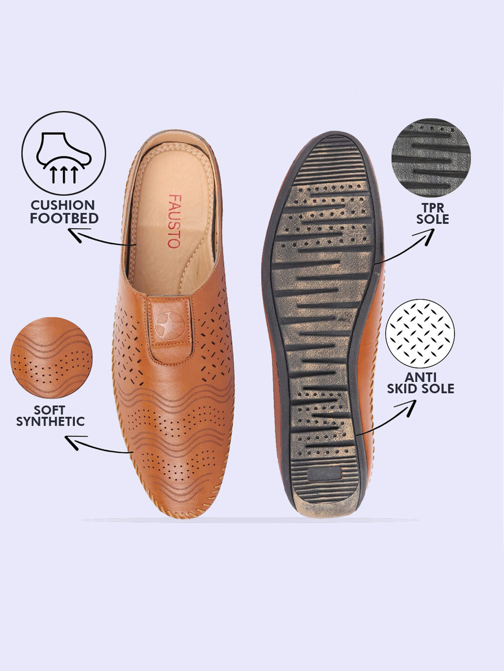 Men Tan Ethnic Slip-On Juttis