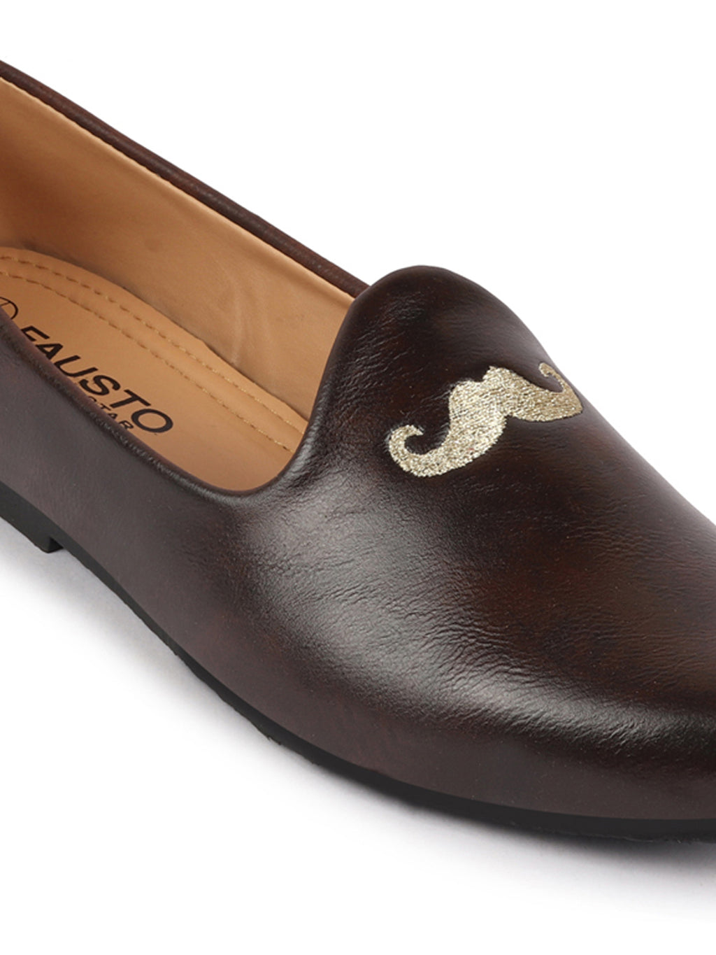men brown ethnic slip-on juttis