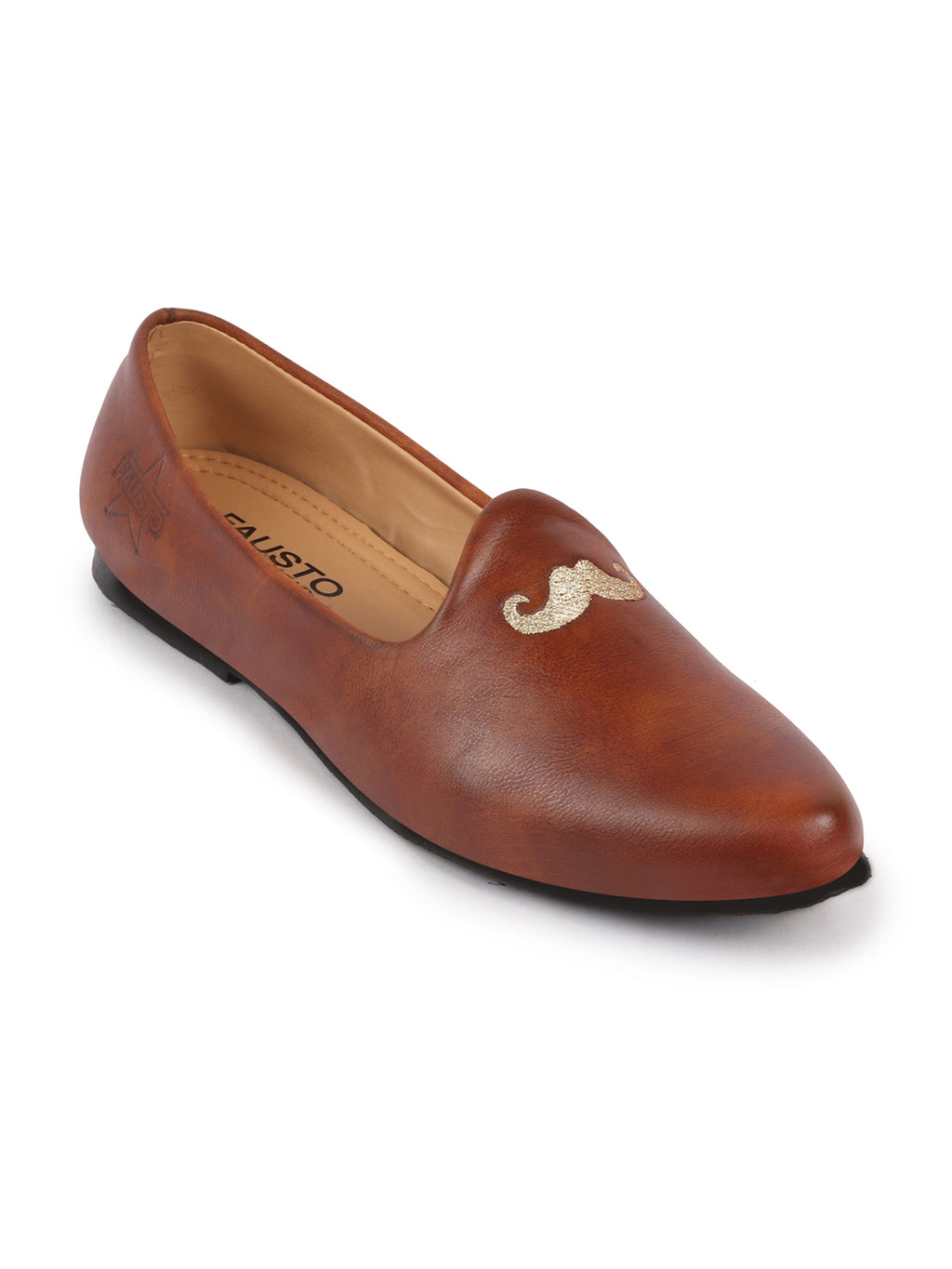 men tan ethnic slip-on juttis