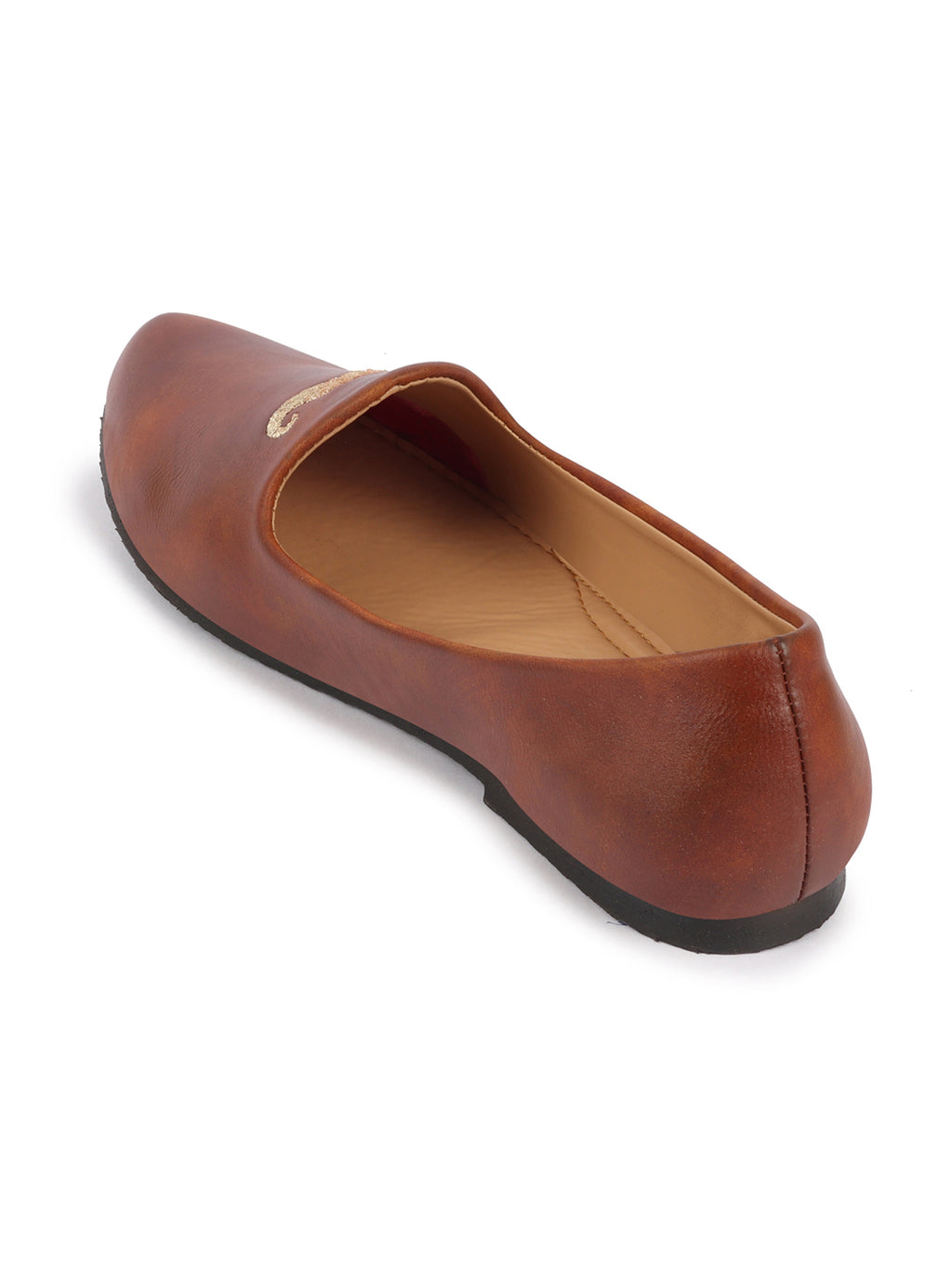 men tan ethnic slip-on juttis