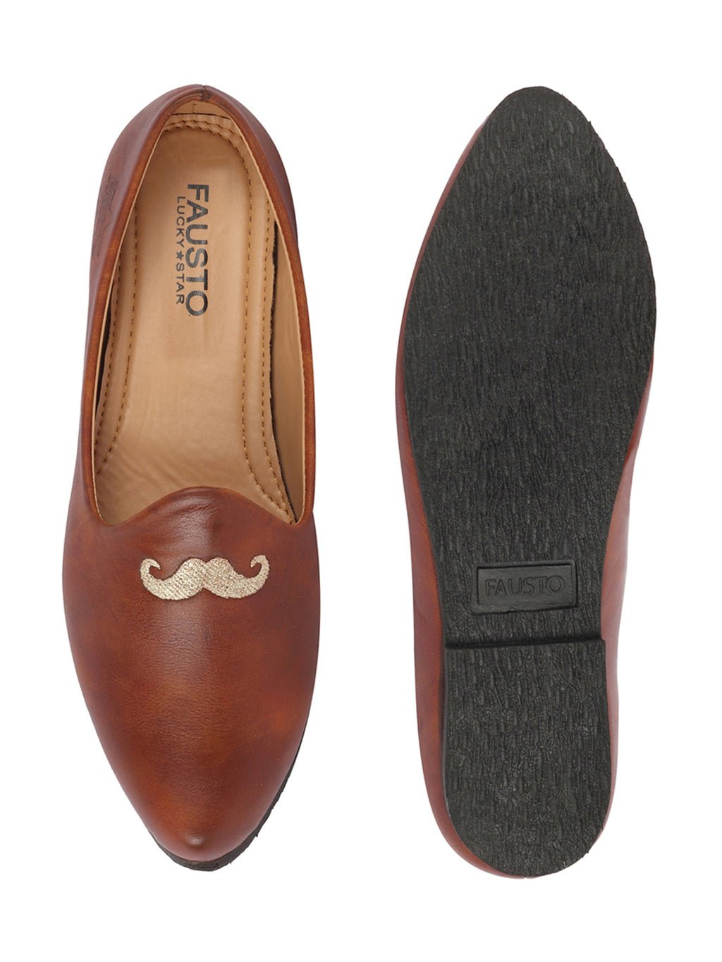 men tan ethnic slip-on juttis