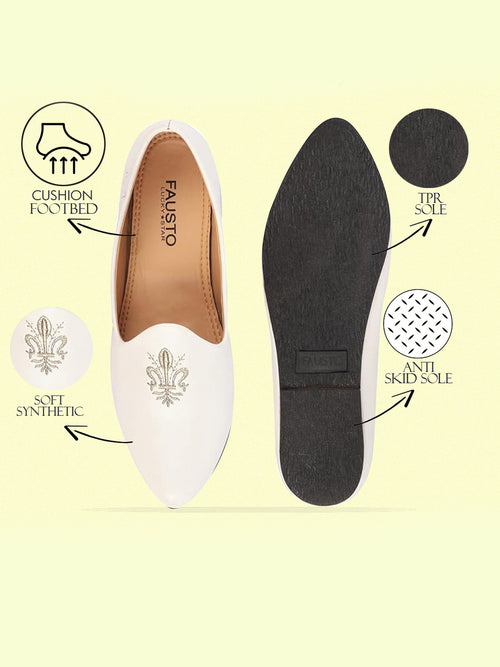 men white wedding ethnic party embroidery design slip on juttis and mojaris