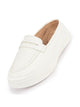 Women White Outdoor Fashion Stitched Design Strap Open Back Platform Heel Slip On Casual Shoes
