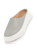 Women Grey Outdoor Fashion Stitched Design Open Back Platform Heel Slip On Casual Shoes