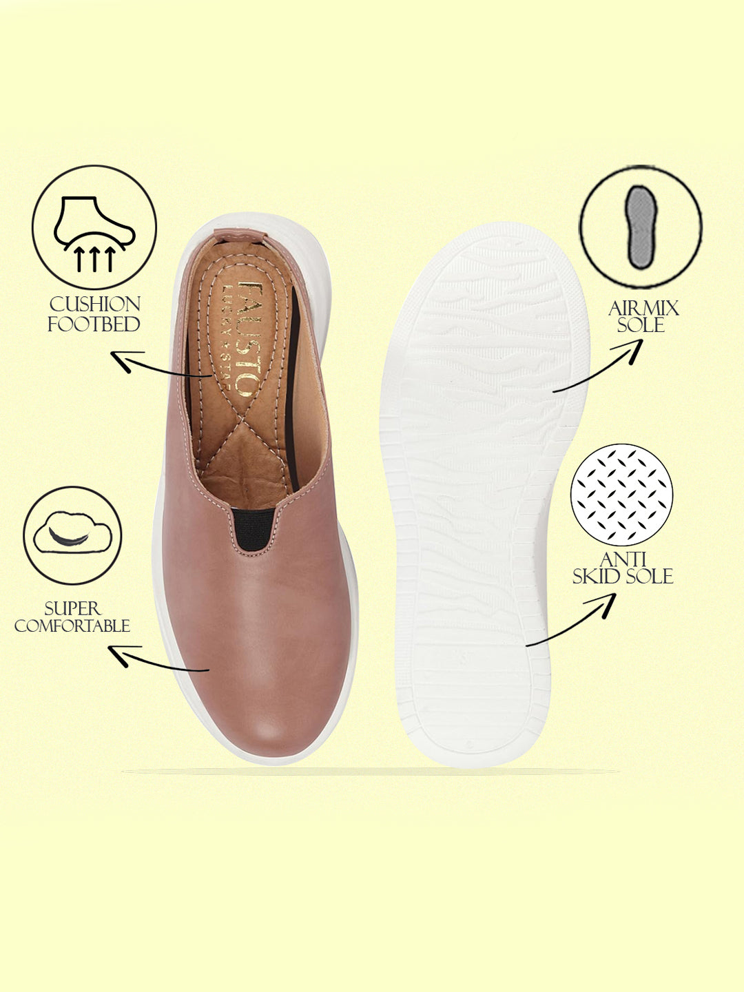 Shop Women Peach Outdoor Fashion Comfort Open Back Platform Heel Slip On Casual Shoes Online.