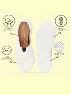 Shop Women White Outdoor Fashion Comfort Open Back Platform Heel Slip On Casual Shoes Online.