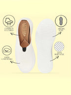 Shop Women White Outdoor Fashion Comfort Height Enhance Platform Heel Ballerina Slip On Shoes Online.