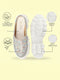 Women Grey Stiched Floral Print Back Open Height Enhancer Slip On Casual Shoes