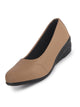 Women Cheeku Formal Platform Wedge Heel Slip On Ballerina Shoes