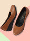 Shop Women Tan Formal Platform Wedge Heel Slip On Ballerina Shoes Online.