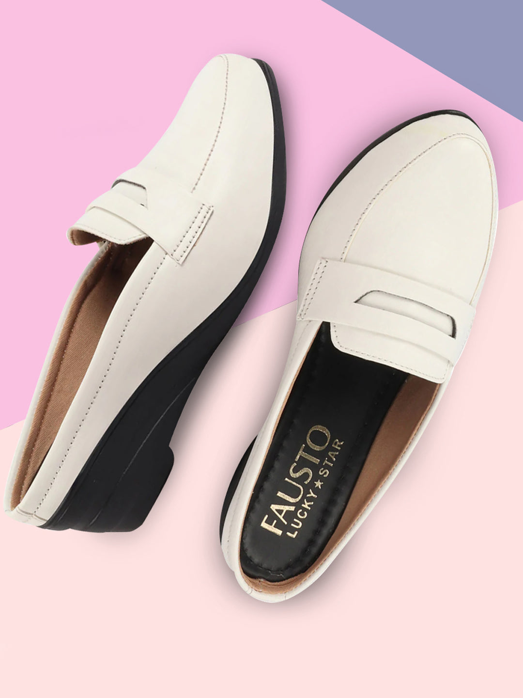 Women White Formal Back Open Platform Wedge Heel Slip On Mule Shoes