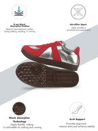 women red embellished classic lace-up casual shoes|memory cushioned comfortable sneakers