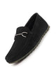 Men Black Horsebit Buckle Suede Leather Slip On Driving Loafers