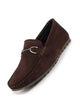 Men Brown Horsebit Buckle Suede Leather Slip On Driving Loafers