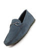 Men Grey Horsebit Buckle Suede Leather Slip On Driving Loafers