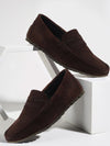 Men Brown Suede Leather Side Stitched Slip On Driving Loafers and Mocassin
