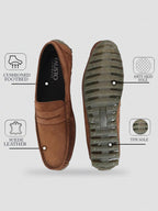 Shop Men Camel Suede Leather Side Stitched Slip On Driving Loafers and Mocassin Online.
