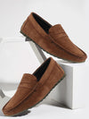 Men Camel Suede Leather Side Stitched Slip On Driving Loafers and Mocassin