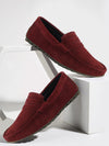 Men Cherry Suede Leather Side Stitched Slip On Driving Loafers and Mocassin
