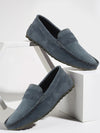 Men Grey Suede Leather Side Stitched Slip On Driving Loafers and Mocassin