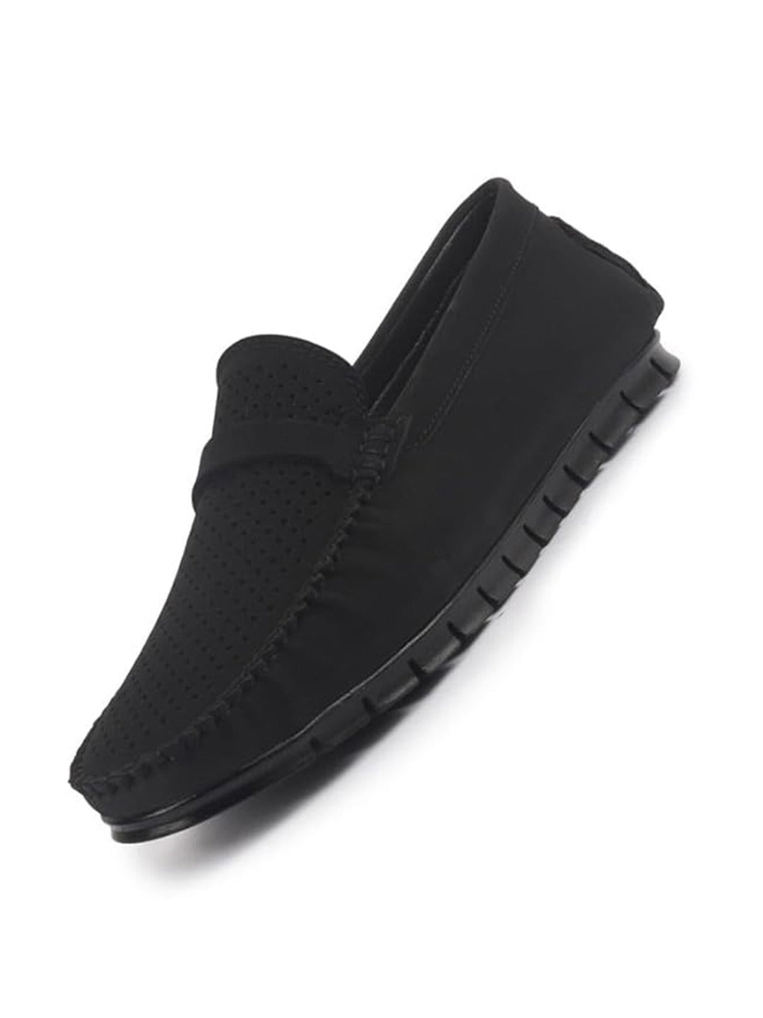Men Laser Cut Suede Slip-On Shoe Driving Loafers Breathable Shoe with Memory Cushioned Insole All Day Long Comfortable