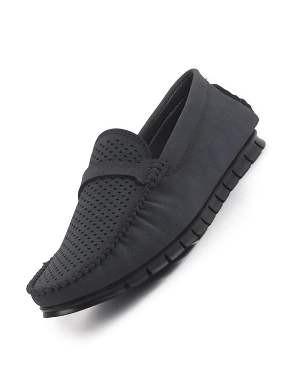 Men Laser Cut Suede Slip-On Shoe Driving Loafers Breathable Shoe with Memory Cushioned Insole All Day Long Comfortable