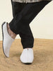 Men White Back Open Perforated Design Ethnic Party Wedding Mules Slip On Shoes