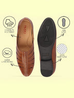Shop Men Tan Ethnic Wedding Party Laser Cut Design Slip On Juttis and Mojaris Online.