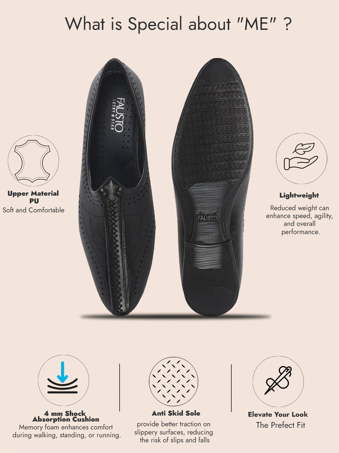 Men Black Breathable Slip On Ethnic Juttis and Mojaris for Wedding|Party Slip On Evening Shoes|Traditional Striped Mojaris